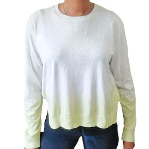 ATM Anthony Thomas Melillo Boxy Dip Dye crewneck sweater yellow ombre Size S NEW